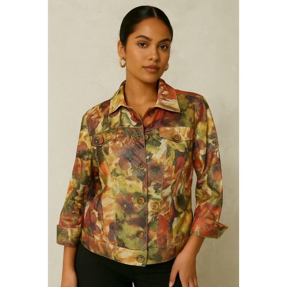 Chico's Floral Print Jacket